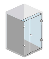 Gem Series (A) Front Only (780mm – 1850mm) Frameless Hinge Door Shower Screen