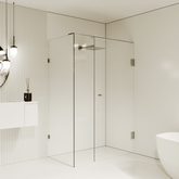 Gem Series (A) Front (790mm – 1850mm) Return (600mm-1200mm) Frameless Hinge Door Shower Screen