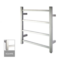 CH04.S.HTR Square Chrome Electric Heated Towel Rack 4 Bars