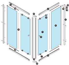 V6-CES 6mm Semi-Frameless Corner Entry Screens