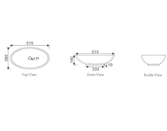 A433 – Oval Basin 515x390x145mm
