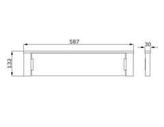 BK1610 – SS ECKIG Glass Shelf