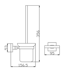 BK509 – ECKIG Glass Toilet Brush Holder