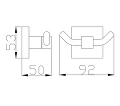 BK525 – ECKIG Double Robe Hook