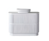 Hudson Fluted Curved Floor Standing Vanity 1200mm