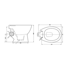 Skew Pan Toilet Suite - Available in Left or Right Waste