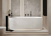 1500mm Trina Free Standing Oval Groove Bath Tub