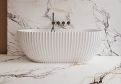 1700mm Lamont Matte White Back to Wall Groove Bath Tub