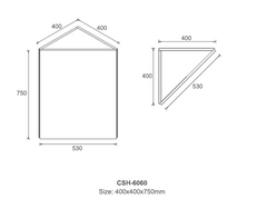 Bruma Corner Shaving Cabinet 400x400x750mm