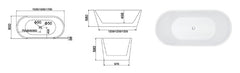 Charming Free Standing Bath Tub 1700*800*600mm