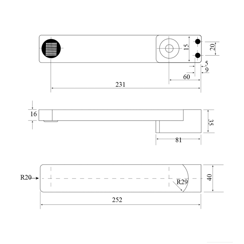 VEKO Square Swivel Bath Spout