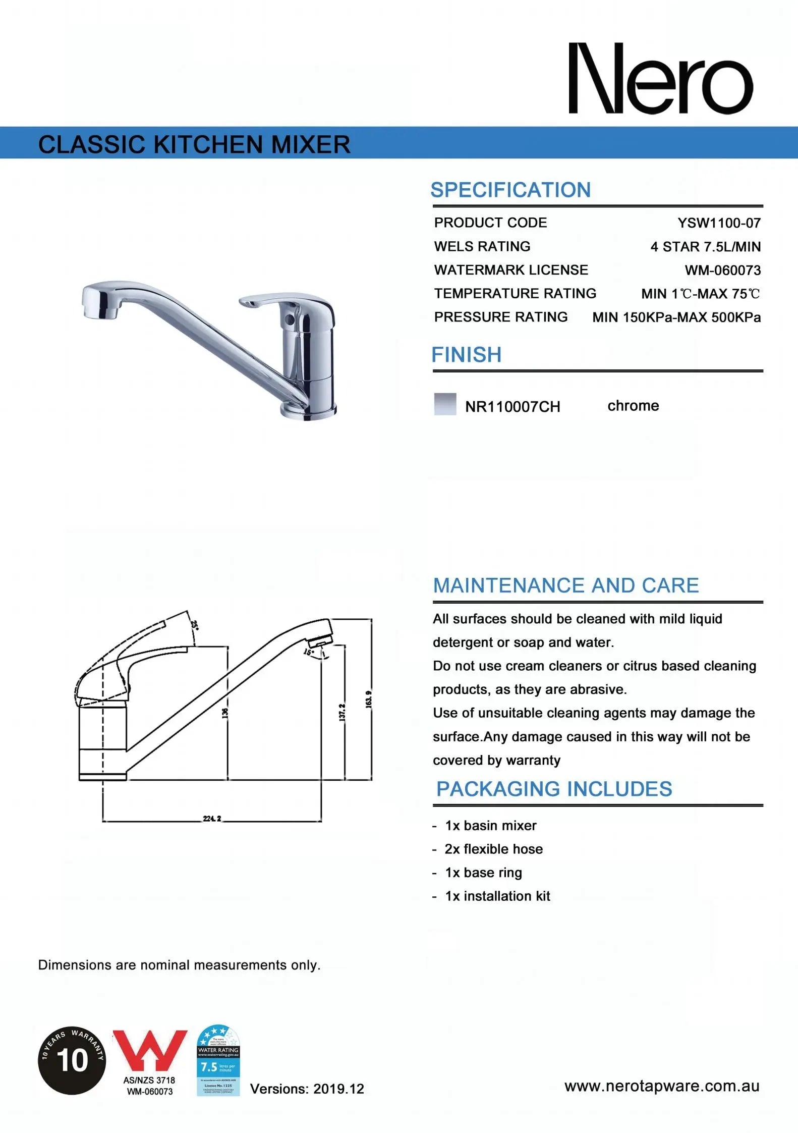 CLASSIC Sink Mixer - Chrome