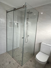 Violet Series 10mm Frameless Sliding Door Shower Screen Front (1200-1550mm) and Return (770-900mm)
