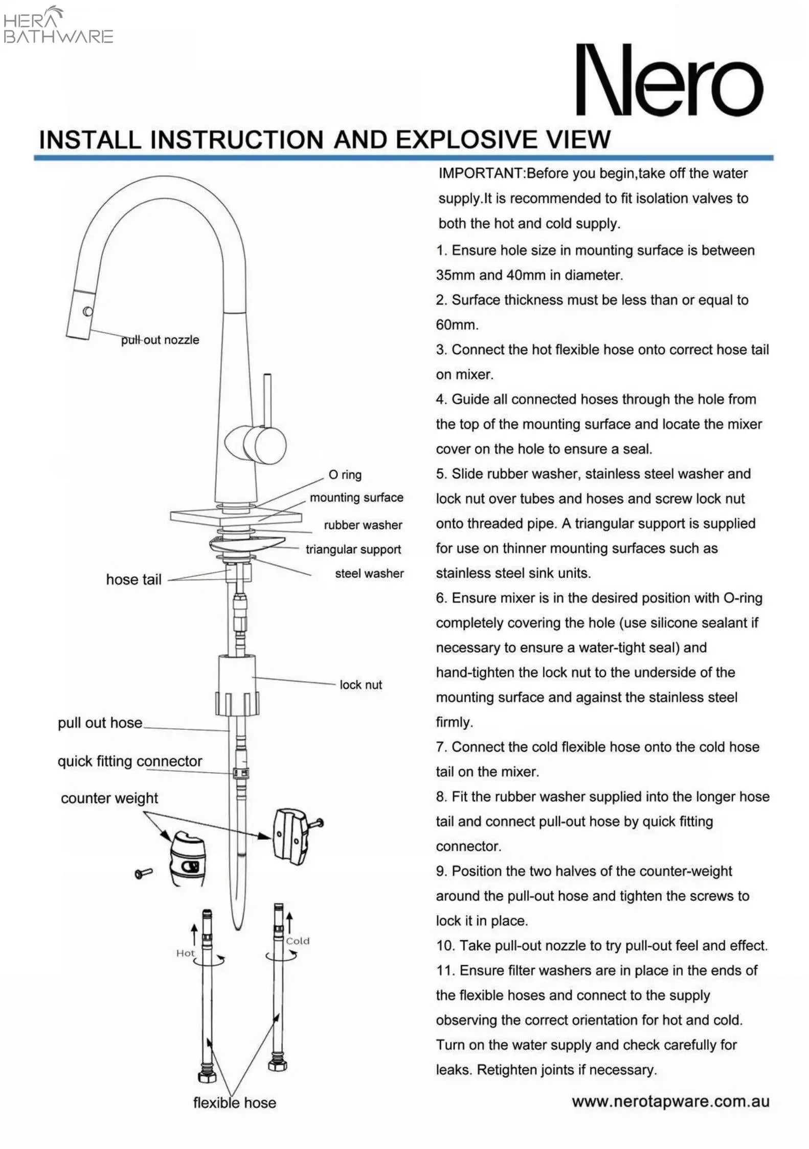 DOLCE Pull-Out Sink Mixer with Vegie spray function