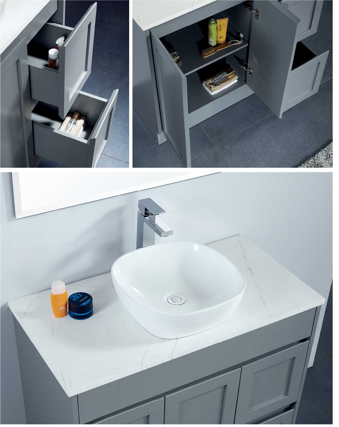 Quinn Free Standing Vanity with Double Bowl Top - 1800mm