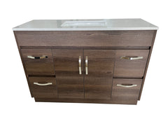 OJS-D-1200 Floor Standing Silver Handles Vanity