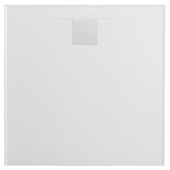 White Polymarble Shower Base with Centre Rear Drain 900*900mm