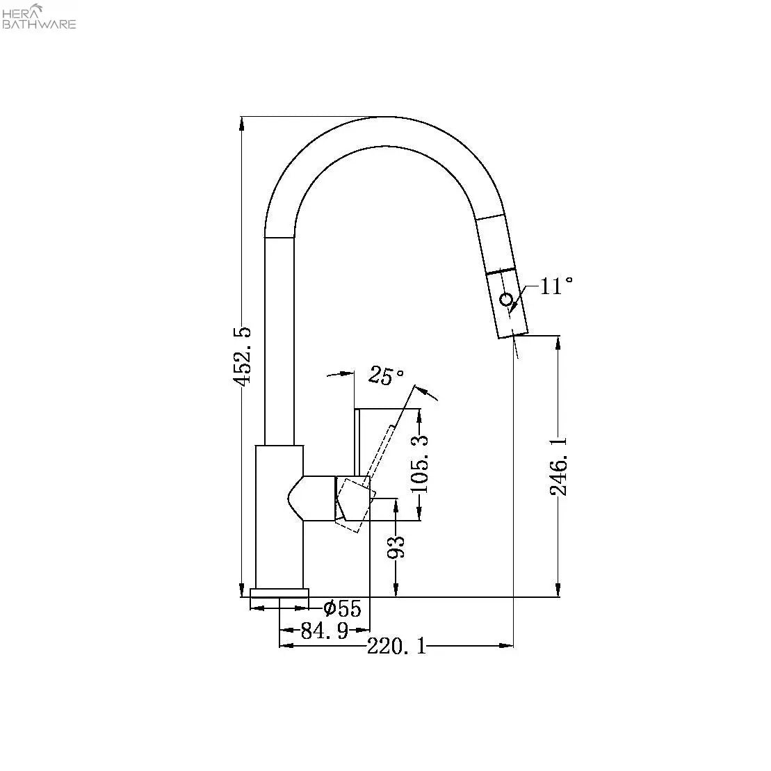 MECCA Pull-Out Sink Mixer with Vegie spray function