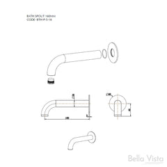 Mica Bath Spout 160mm