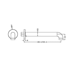 Zen SS316L Outdoor Spout Only 185/230mm