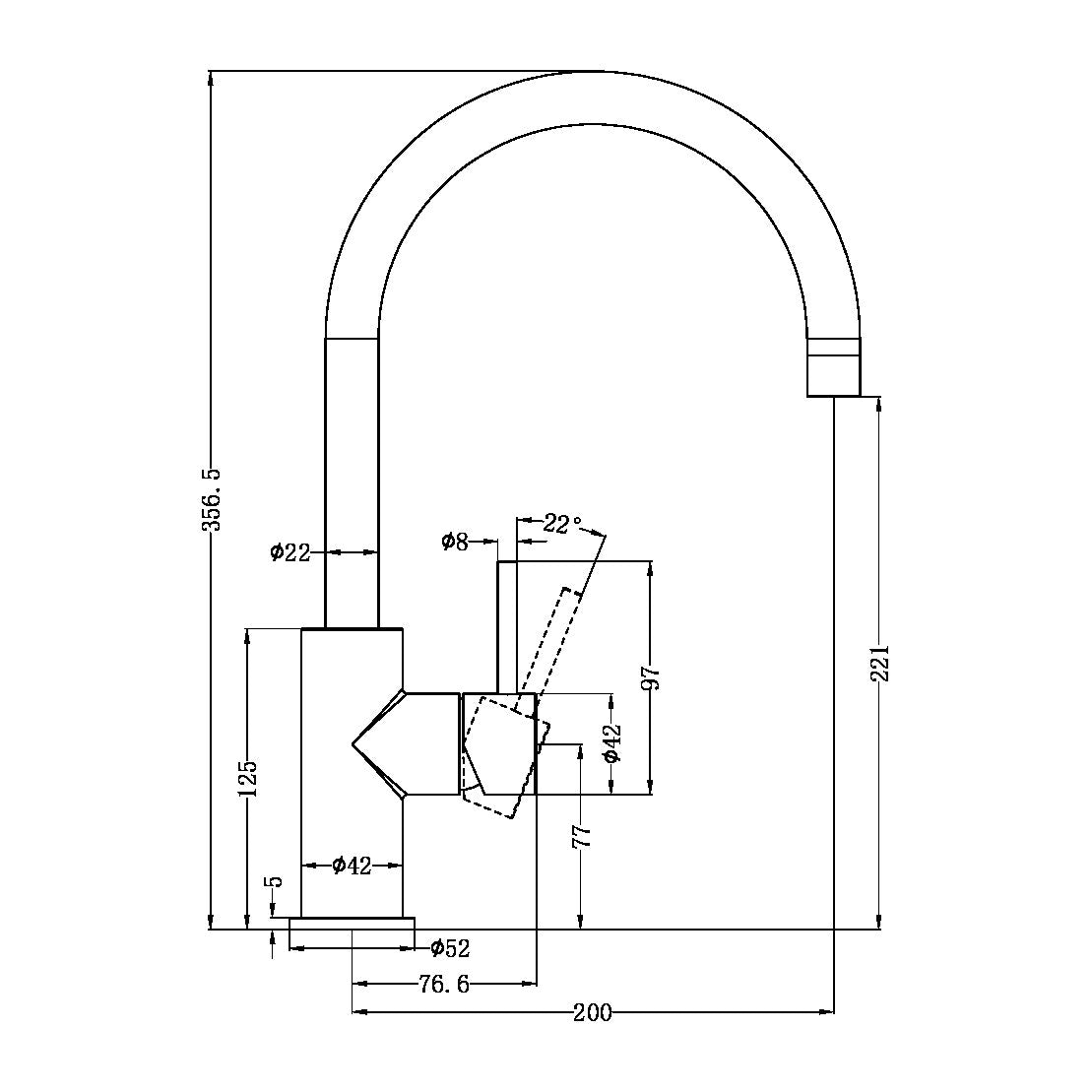 Zen SS316L Outdoor Kitchen Mixer