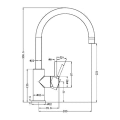 Zen SS316L Outdoor Kitchen Mixer