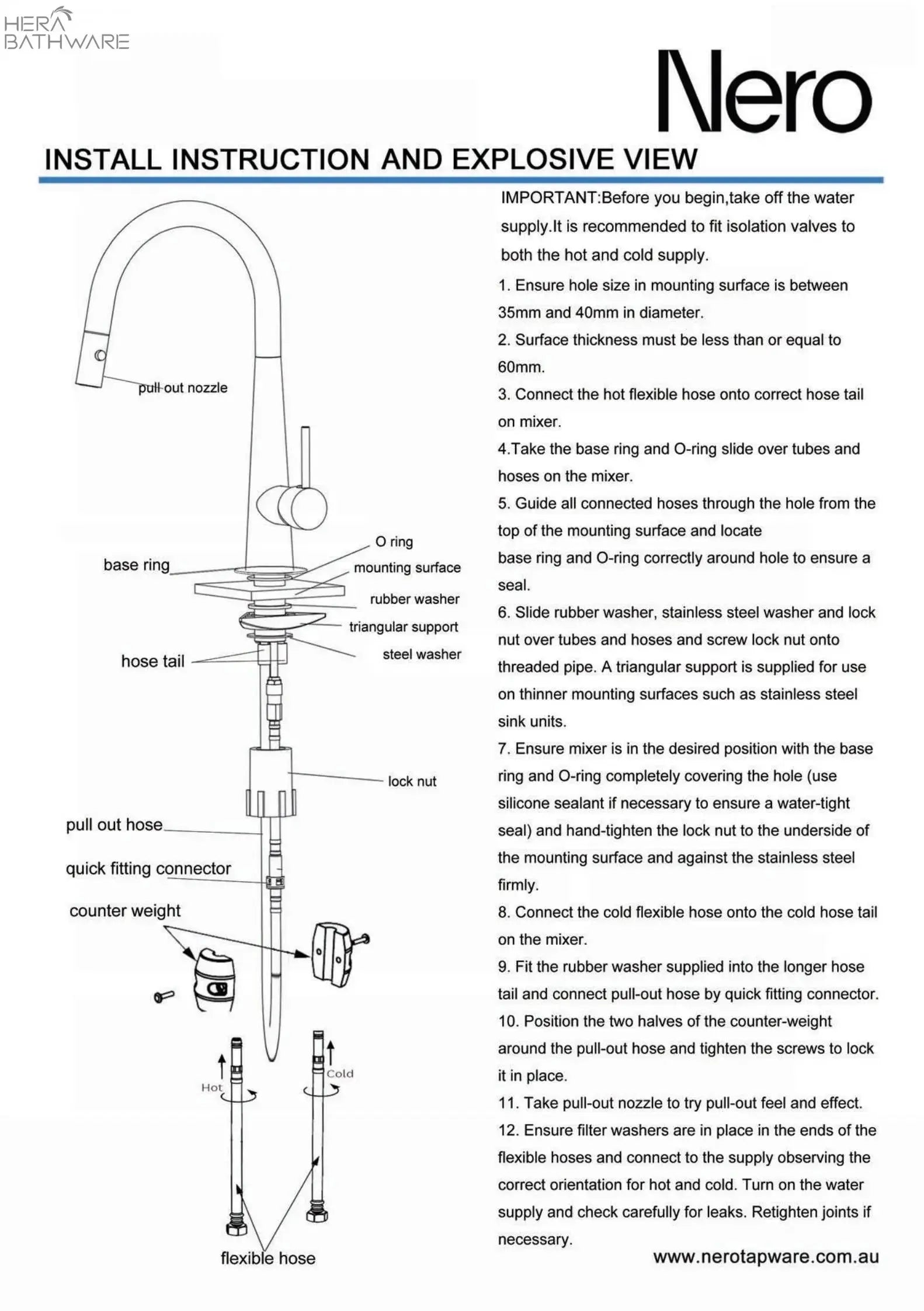 PEARL Pull-Out Sink Mixer with Vegie spray function