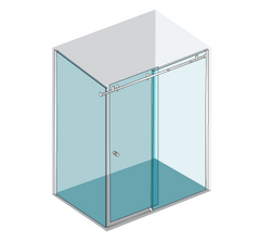 Violet Series 10mm Frameless Sliding Door Shower Screen Front (1200-1550mm) and Return (950-1100mm)