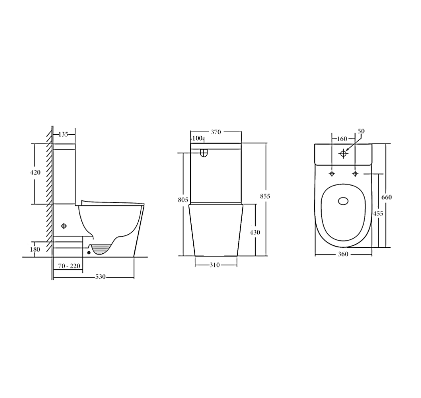 T6088RT - Vera Tornado Rimless Elevated Toilet Suite