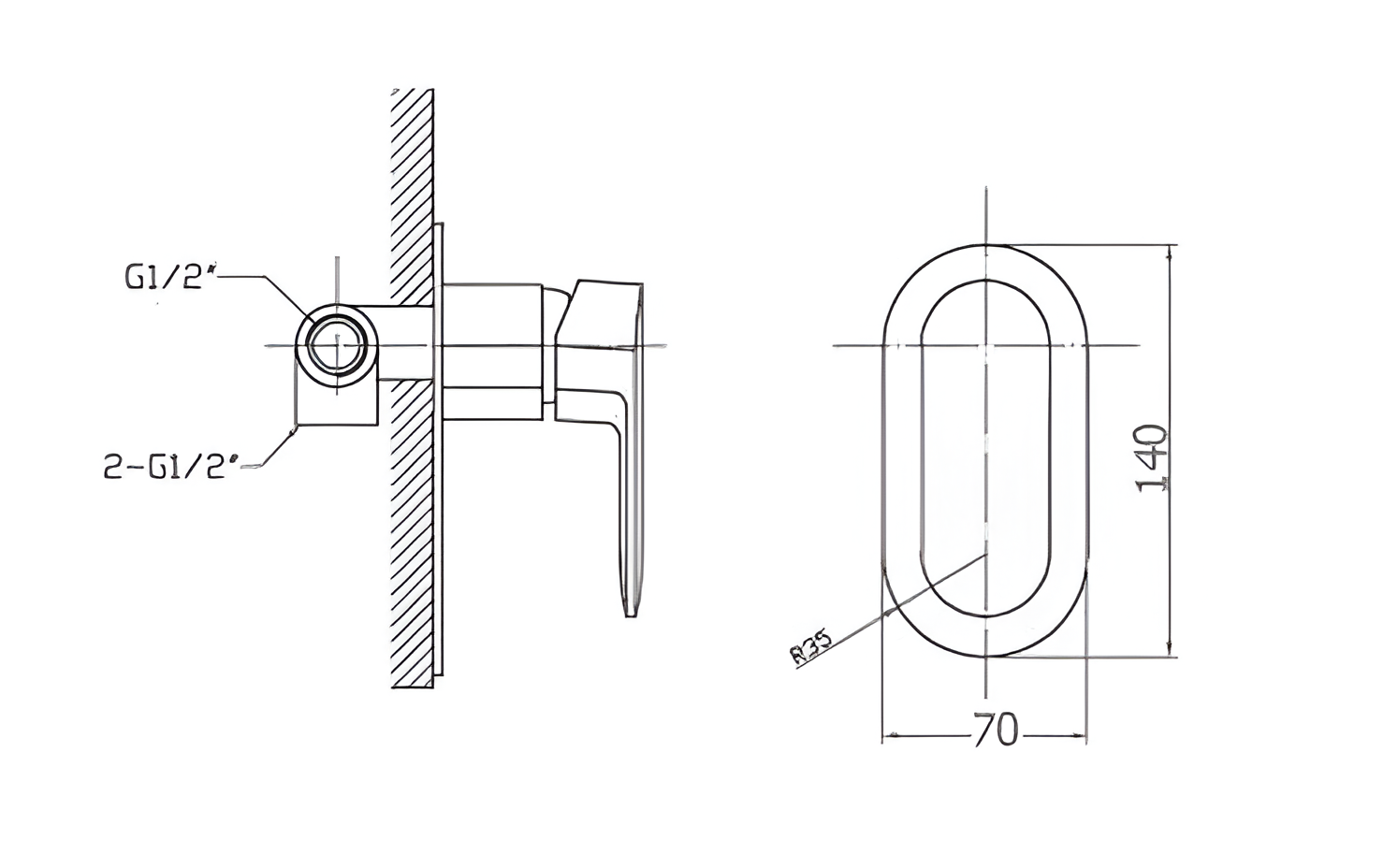 OVAL Wall Mixer
