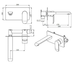 OVAL CURVE Wall Mixer with Spout