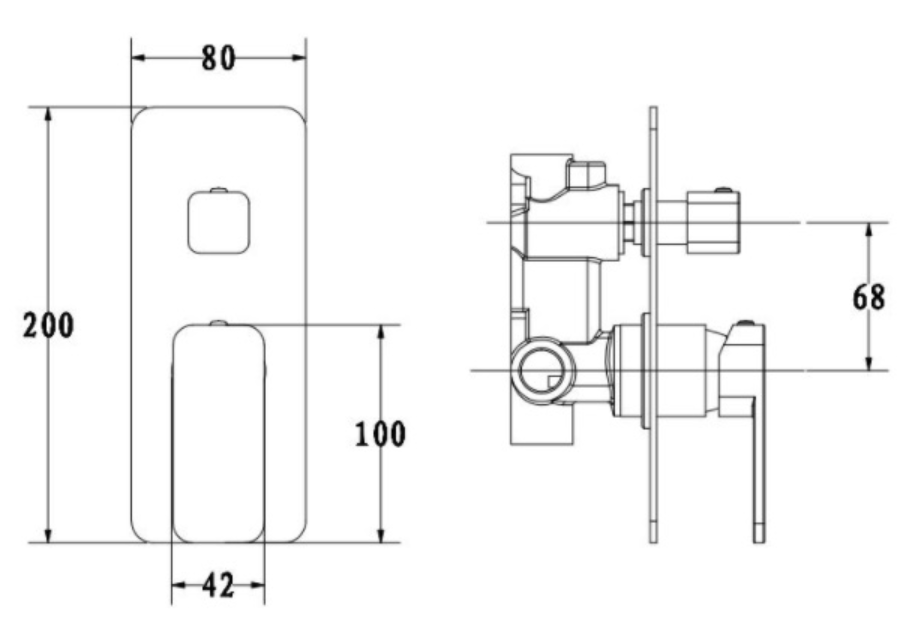 KASTEN Wall Mixer with Diverter
