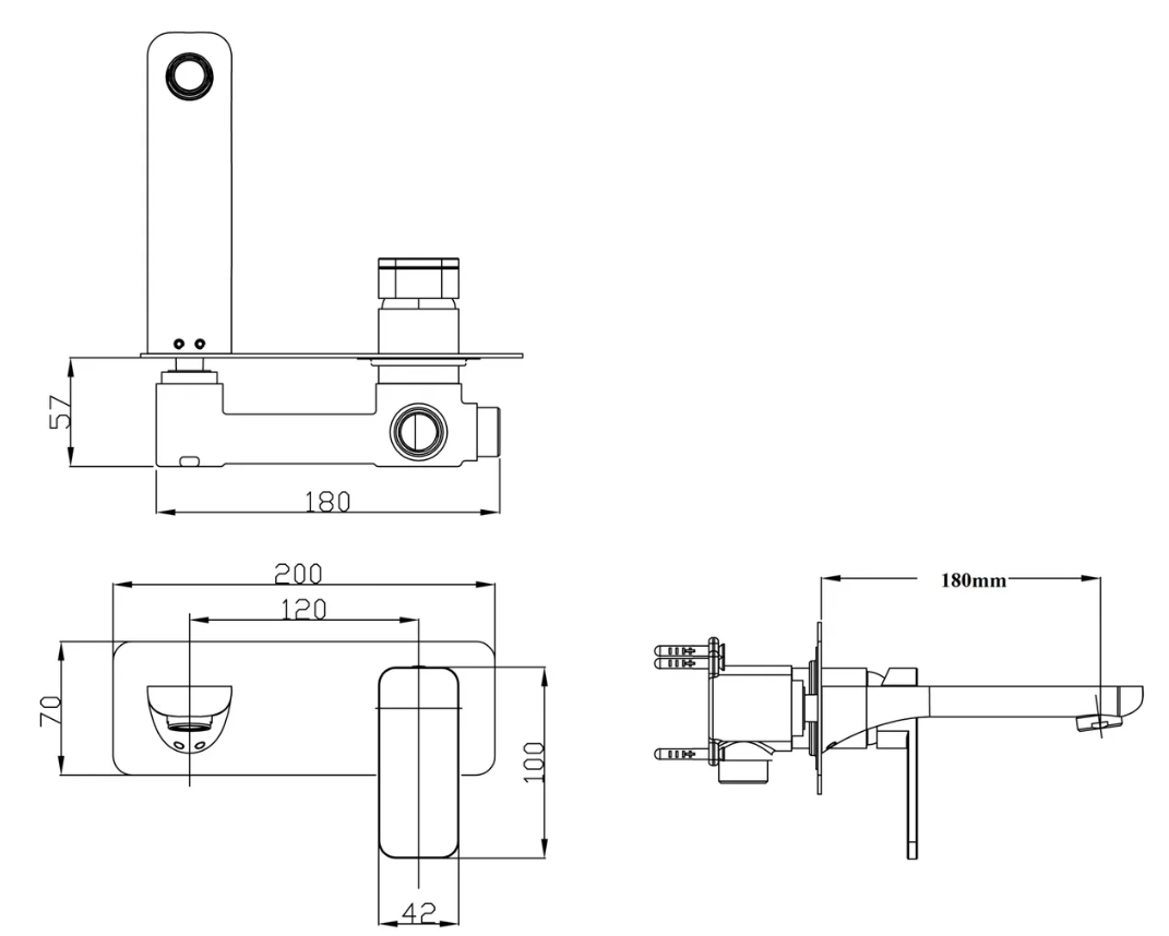 KASTEN Wall Mixer with Spout
