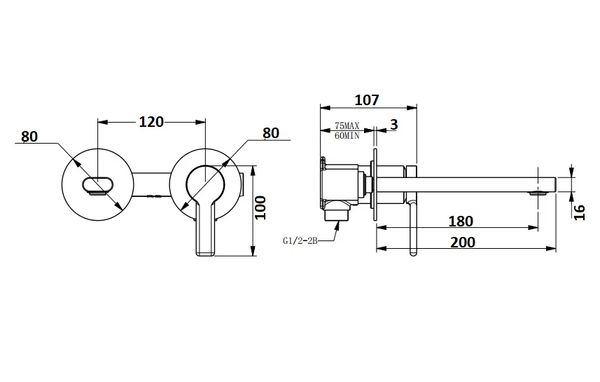 IRIS Wall Mixer and Spout
