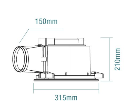 Flow 240 / 295 Round or Square Exhaust Fan with Tricolour LED light