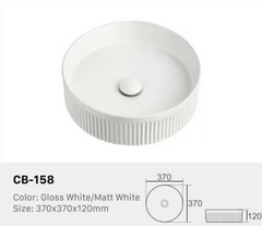 CB158 Above Counter Groove Round Basin 370x370x120mm