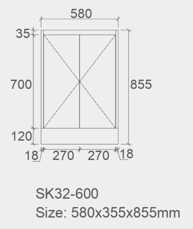 Sierra Floor Standing Slim Vanity 600mm