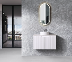 Duplex Fluted Wall Hung Vanity 900mm