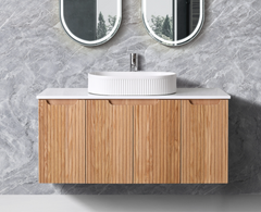 Duplex Fluted Wall Hung Vanity 900mm