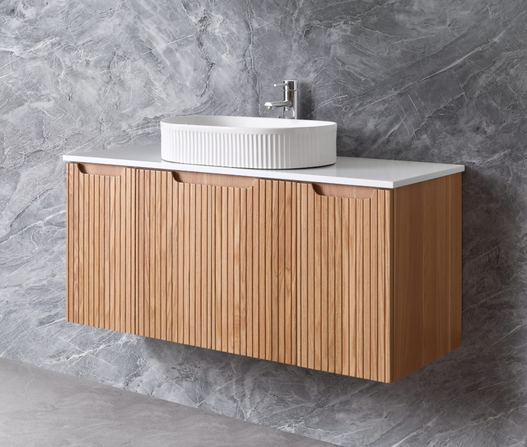 Duplex Fluted Wall Hung Vanity 900mm