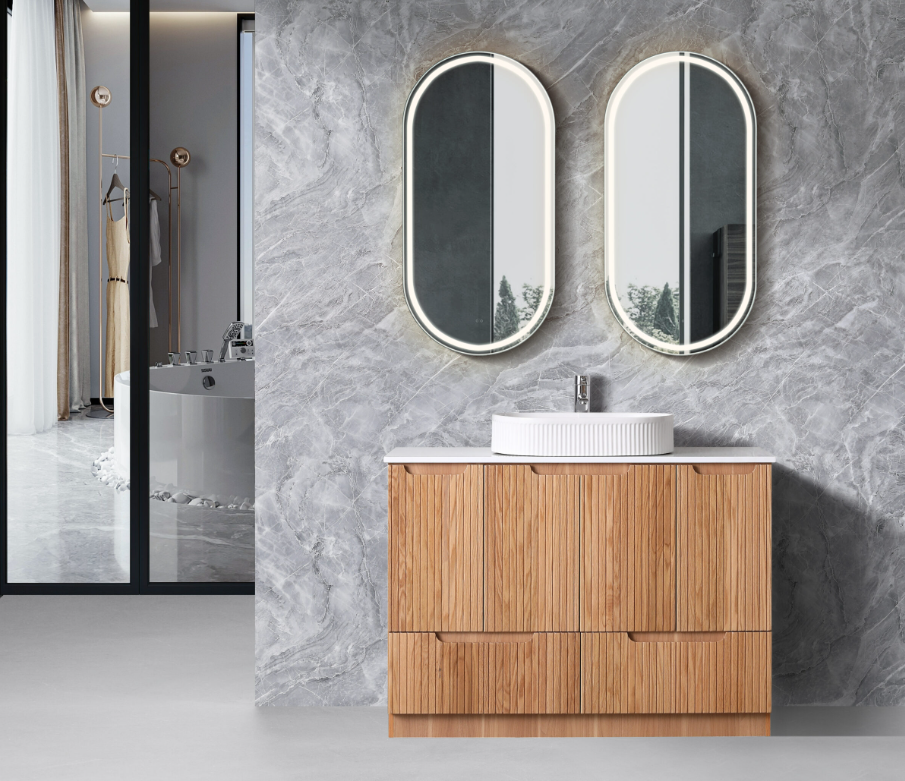 Duplex Fluted Floor Standing Vanity 1200mm