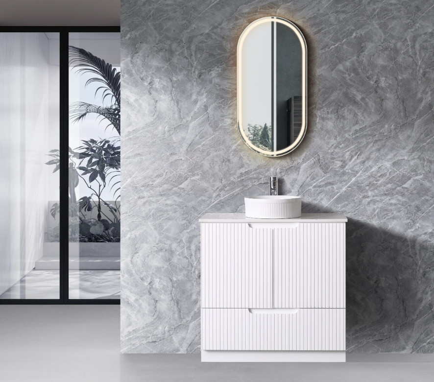 Duplex Fluted Floor Standing Vanity 1200mm