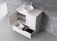 Duplex Fluted Floor Standing Vanity 1200mm
