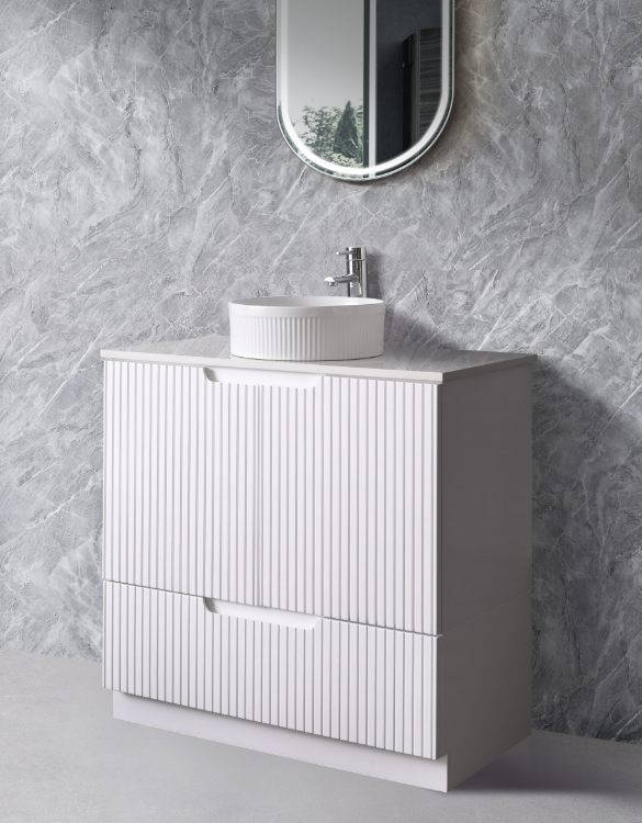 Duplex Fluted Floor Standing Vanity 1200mm