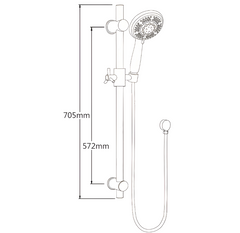 MH02 Round Hand Shower on Rail