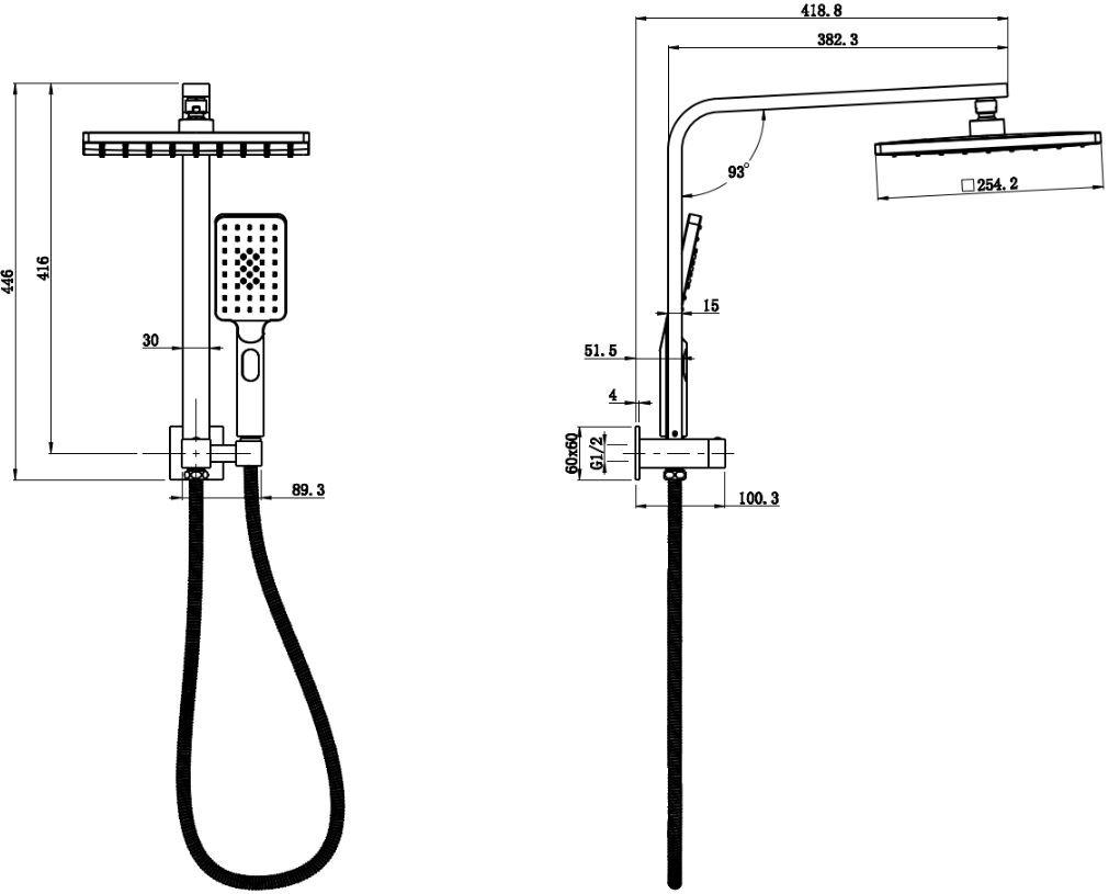 PHC313032S Sando Shower Set Half Multifunction