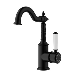 HYB868-202A Clasico Tall Basin Mixer Hook Spout / Ceramic Handle