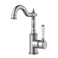 HYB868-202A Clasico Tall Basin Mixer Hook Spout / Ceramic Handle