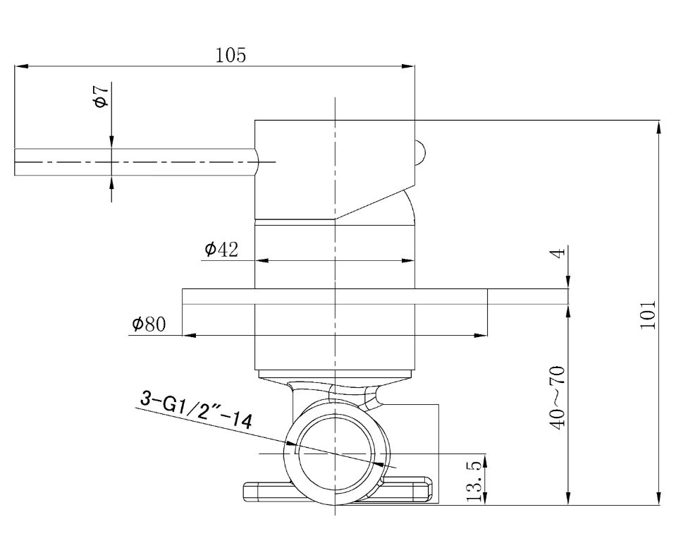 PLC3001SS Otus Slimline Wall Mixer