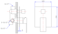 PSS3002SB Rosa Wall Mixer Diverter